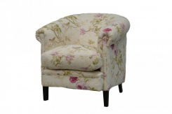 Křeslo Vincent, látkový potah s motivem květin