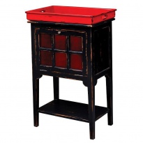 Mini Bar Porter, černo-červená kombinace, odjímatelný podnos
