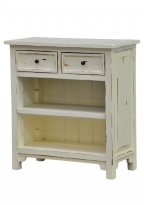 Noční stolek MacKenzie, bílá patina