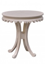 Stolek kulatý Crown, bílá patina