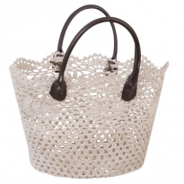 Háčkovaná taška, béžová