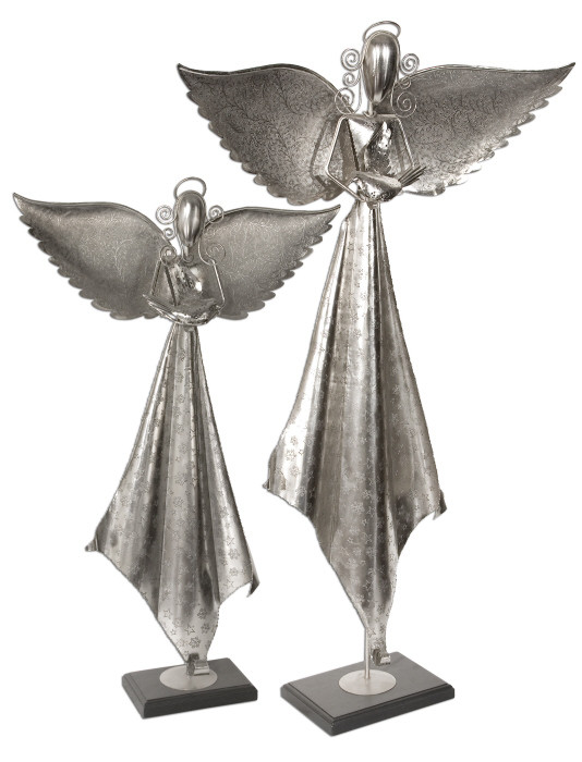 Soška anděla z kovu, výška 132 cm