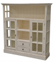 Vitrína Cape Cod, bílá patina