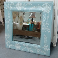 Zrcadlo  Architrave, motiv modré květy