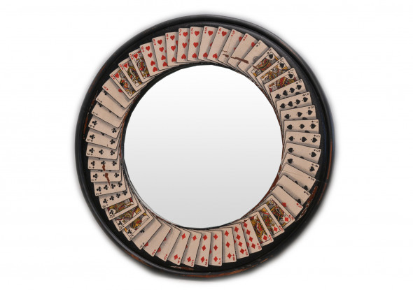 Zrcadlo kulaté, motiv karet