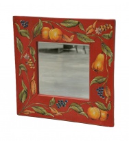 Zrcadlo Tinsmiths, dřevené, motiv ovoce