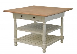 Stůl Stewart Gathering, bílá patina s přírodní deskou