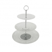 Skleněný stojan na cukroví - 3 patra