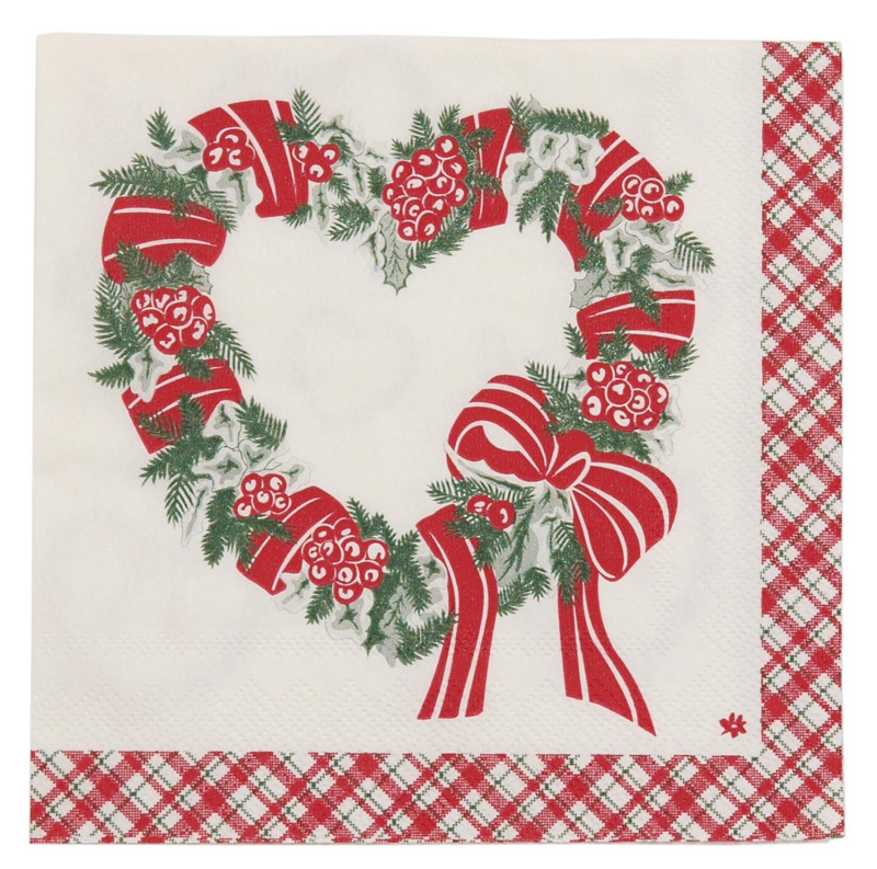 Papírové ubrousky - vánoční, srdce