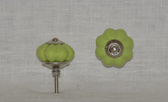 Porcelánová úchytka, světle zelená, průměr 40mm