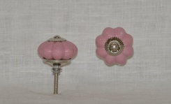 Porcelánová úchytka, růžová, průměr 40mm