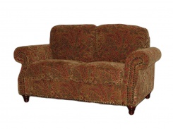 Látková sedačka, dvojsedák, nádech do červena