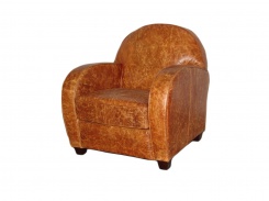 Kožené křeslo, světle hnědá kůže