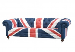 Látková sedačka Chesterfield, motiv britské vlajky