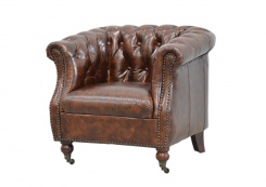 Kožené křeslo na kolečkách, Vintage styl