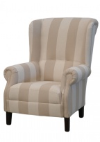 Křeslo Francis, látkový potah s béžovými proužky