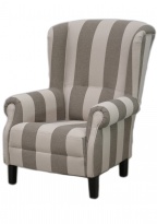 Křeslo Francis, látkový potah s šedými proužky