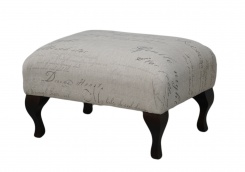 Taburet Emma, látkový potah s motivem písma