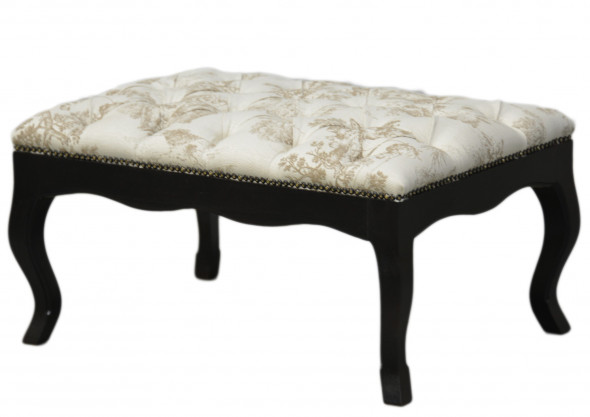 Taburet French style, látkový potah vesnička