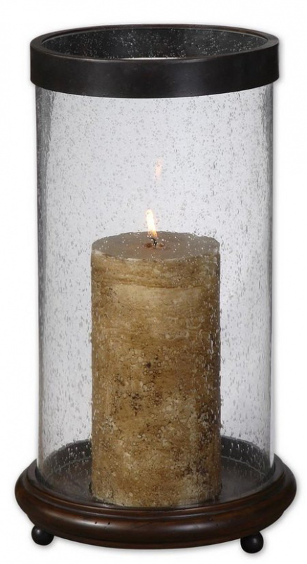 Svícen skleněný se svíčkou Layla, výška 41cm