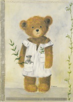 Obrázek 13x18, medvědice, rám bílý s patinou