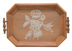 Podnos Victorian, motiv květin a ptáčků