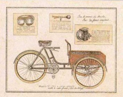 Obrázek 24x30, dodávková tříkolka, rám sv. dub - červotoč