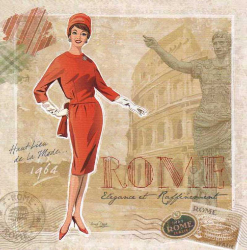 Obrázek 30x30, žena - Roma, rám sv. dub - červotoč