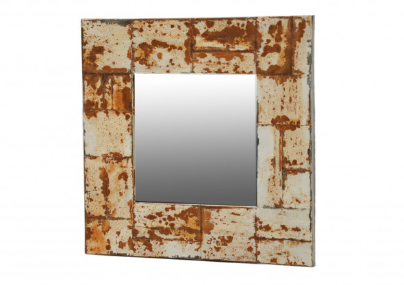 Zrcadlo Tinsmiths, oplechovaný povrch