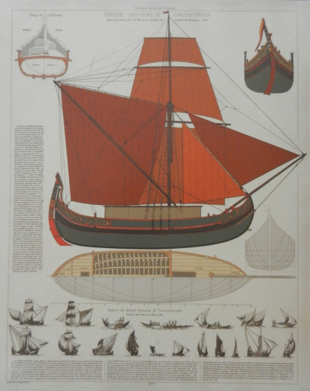Obrázek 24x30, loď pobřežní plavby, rám sv. dub - červotoč