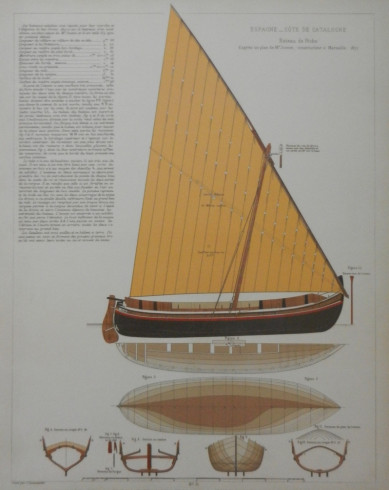 Obrázek 24x30, loď rybářská, rám sv. dub - červotoč