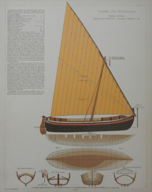 Obrázek 24x30, loď rybářská, rám sv. dub - červotoč