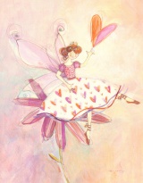 Obrázek 24x30, víla I., rám bílý s patinou