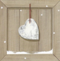 Obrázek 20x20, závěsné srdce, rám sv. dub - červotoč