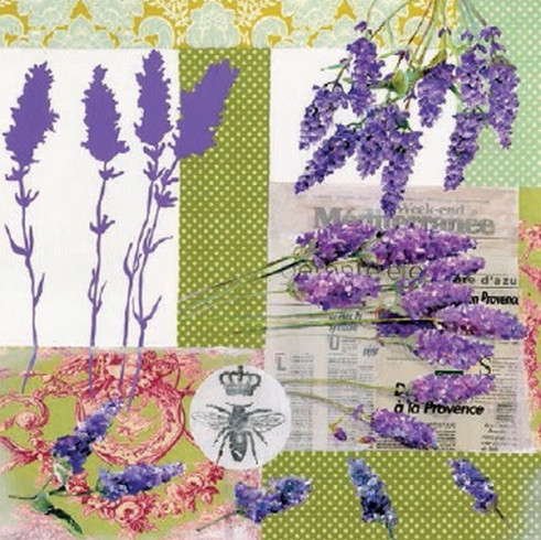 Obrázek 30x30, aranžmá levandule, rám sv. dub - červotoč