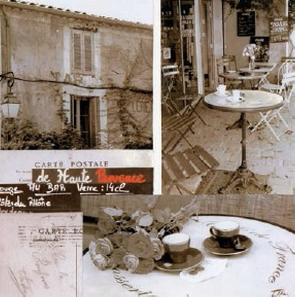 Obrázek 30x30, vznešená provence, rám sv. dub - červotoč