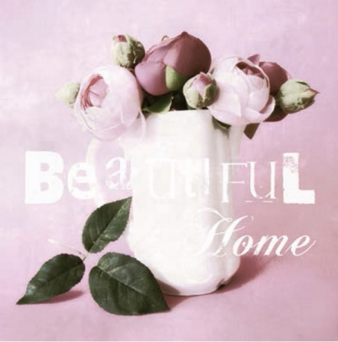 Obrázek 30x30, beautiful, rám bílý s patinou