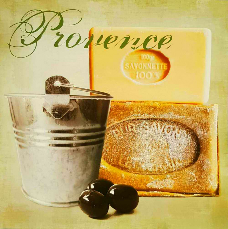 Obrázek 30x30, mýdlo oliva III., rám bílý s patinou
