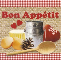 Obrázek 14x14, bon appetit, rám sv. dub - červotoč