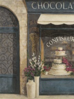 Obrázek 17x22, cukrářství II., rám bílý s patinou