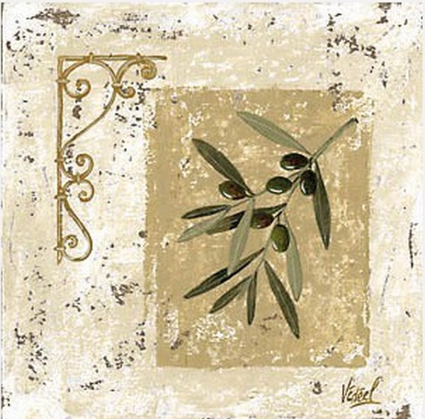 Obrázek 40x40, oliva - mříž, rám sv. dub . červotoč