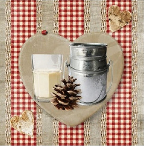 Obrázek 30x30, srdce verre lait, rám sv. dub - červotoč