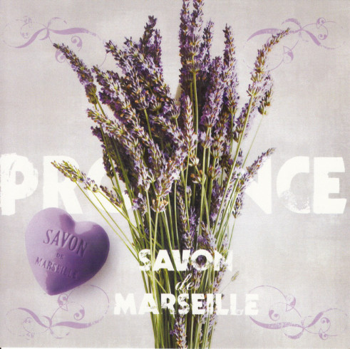 Obrázek 30x30, mýdlo levandule I., rám bílý s patinou