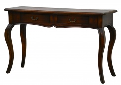 Stolek Provence, 2x šuplík, mahagonový odstín