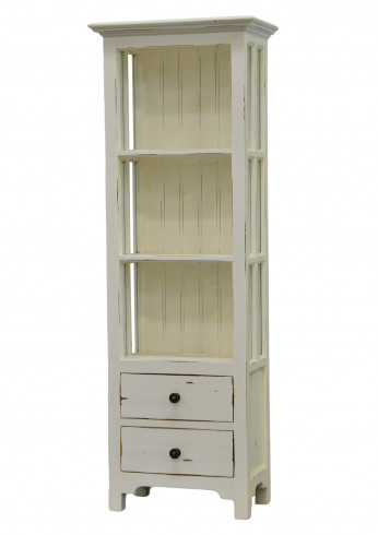 Knihovna Aries, bílá patina