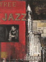 Obrázek 17x22. jazz, rám sv. dub - červotoč