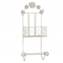 Kovový držák na toaletní papír, bílý