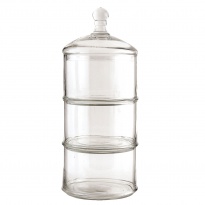 Skleněná třípatrová dóza