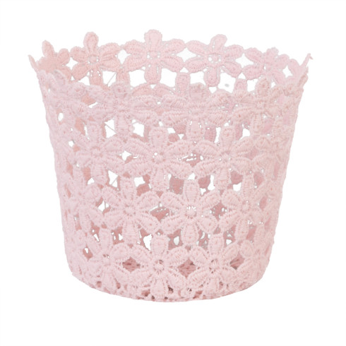 Košíček háčkovaný, růžový