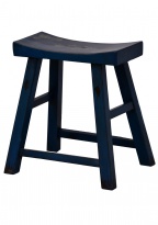 Stolička, tmavě modrá, malovaný sedák